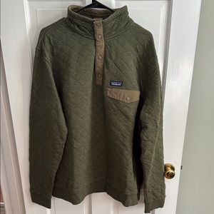 Patagonia Olive Green Quilted Pullover Shirt